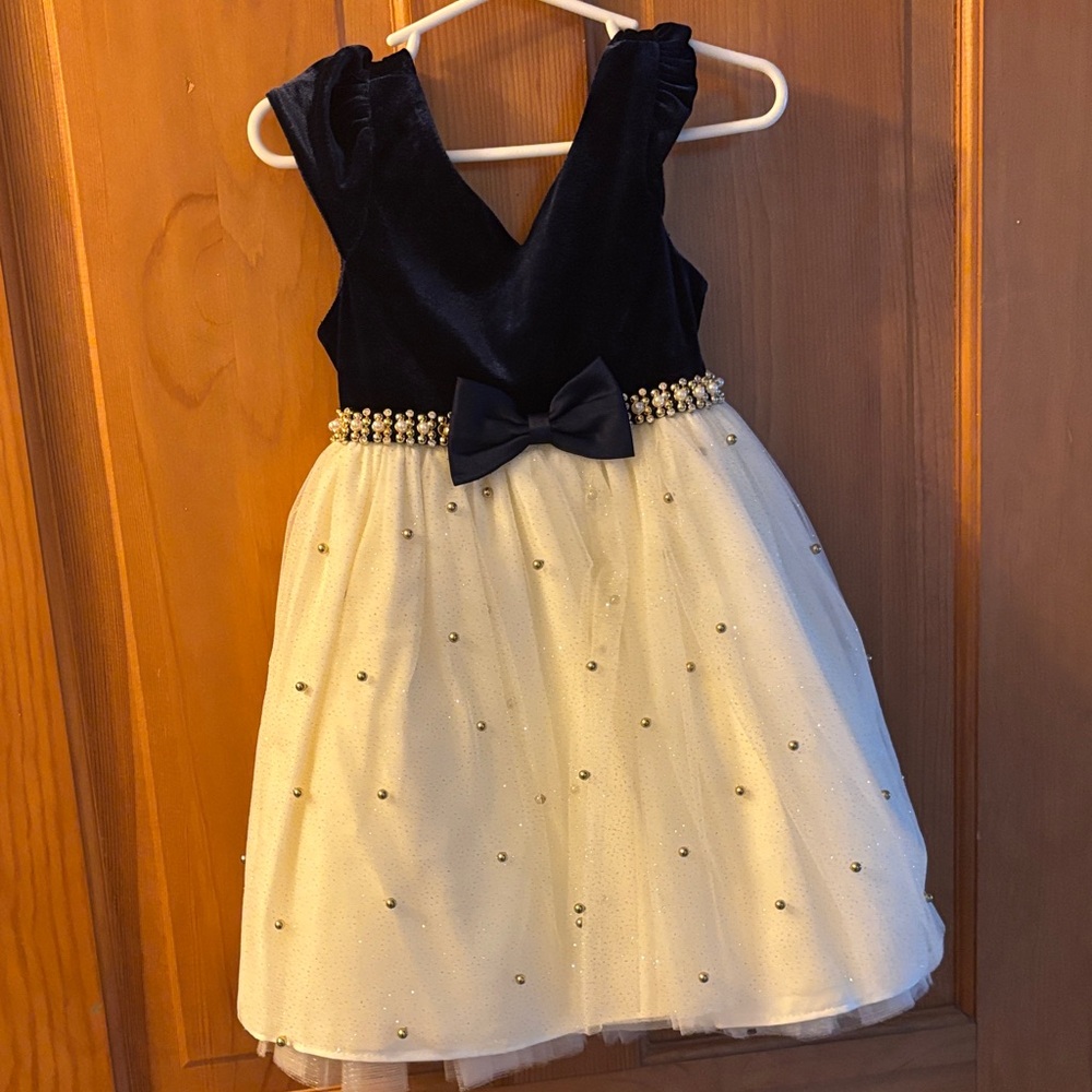 Elegant Navy and Cream Kids Dress